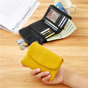 New Tumble Genuine Leather RFID Wallet Short Fashion Women Soft Texture <b>Clutch</b> Large Capacity Storage Bag Coin Purse - Product Image 2