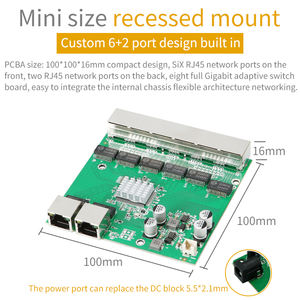 Module <span class=keywords><strong>de</strong></span> <span class=keywords><strong>communication</strong></span> <span class=keywords><strong>de</strong></span> données vidéo Ethernet 6+2 ports Gigabit intégré pour commutateur réseau – Personnalisation OEM/ODM en usine - Product Image 3