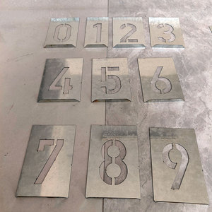 Pochoirs numériques métalliques personnalisés en acier inoxydable, gabarits de dessin artistique en métal, ensemble de pochoirs de lettrage, pochoirs imbriqués pour la peinture - Product Image 1