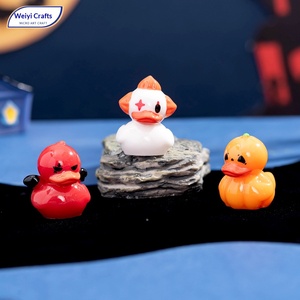 Figurines de canard en résine d'Halloween, décorations miniatures de canard démoniaque citrouille, ornements pour micro-paysages, décorations pour maisons de poupées, décorations de fête - Product Image 4