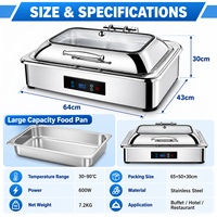 Chauffe-Plat Commercial Électrique en Acier Inoxydable avec Capacité de 9L et Contrôle Numérique Intelligent pour Buffet