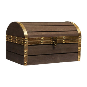 <span class=keywords><strong>Coffre</strong></span> au trésor en bois et cuir Boîte à bijoux en bois avec loquet, Boîte artisanale en bois vintage faite à la main pour bijoux, jouets, - Product Image 2