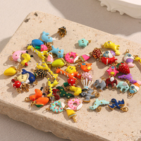 Dreamshow Bijoux de mode d'été, pendentifs et breloques, plaqué or 18 carats, émail coloré, animaux, accessoires en acier inoxydable