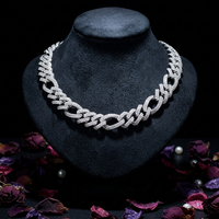 Chaîne cubaine Miami classique de luxe en argent et or, sertie de diamants synthétiques certifiés haute clarté, collier unisexe hip-hop