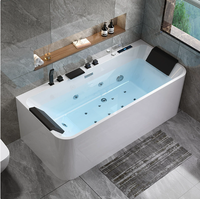 Baignoire épaissie en acrylique intelligente à température constante avec fonction de massage et de douche intégrée pour deux personnes