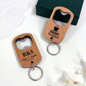 Llavero Magnético de Madera con Destapador de Botellas, Grabado Personalizado, Regalos para Padrinos de Boda, Recuerdos Rústicos para Bodas, Despedida de Soltero - Product Image 3