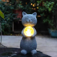 Niedliche Katzen-Gartenfigur mit Solar-Glaskugel, Dekoration für Draußen, ein Liebevolles Geschenk für Katzenliebhaber und Gartenerntäucher