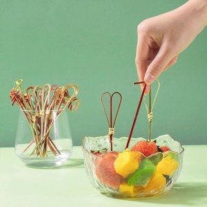 Brochetas <span class=keywords><strong>de</strong></span> bambú desechables <span class=keywords><strong>de</strong></span> alta calidad con mango <span class=keywords><strong>de</strong></span> madera para frutas, palitos <span class=keywords><strong>de</strong></span> cóctel ecológicos, tenedores decorativos creativos personalizados - Product Image 4