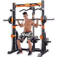 TOPTONS Fitness Smith Machine Squat Rack Essential Series Système de poulie Gym Squat Rack Barre de traction Haut du corps Musculation