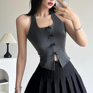 Top Donna Nuovo Stile con Fiocco, Collo Quadrato, Halter, Slim Fit, Effetto Snellente - Product Image 4