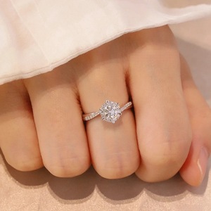 Anello FANKE Star Diamond 1 Carato con Bracciale Intrecciato, Lusso Leggero, Direttamente dalla Fabbrica, Motivo Fiore di Ghiaccio - Product Image 3