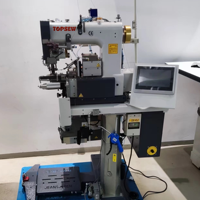 Machine à coudre industrielle automatique pour ourlets de bas de pantalon TS-8322, ourleur pneumatique industriel pour pantalons, ourleur de revers pour jeans et denim
