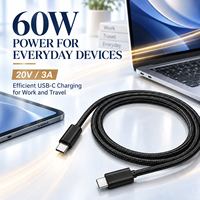 Câble de charge rapide USB C vers USB C OEM 60W, câble de données tressé en nylon de type C avec coque en alliage d'aluminium pour ordinateur portable et téléphone portable