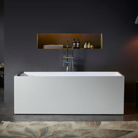 Baignoire rectangulaire autoportante à jet d'air et de tourbillon Bain à remous d'hydrothérapie
