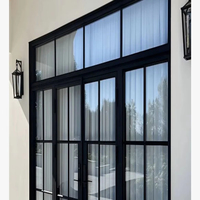 Ventana Corredera Horizontal Moderna de Aleación de Aluminio, Ventana Abatible con Doble Vidrio Insonorizado y Cortina Colgante para Apartamento, Cocina, Exterior