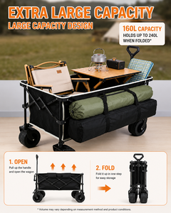 Chariot de camping pliable multifonctionnel 3-en-1 au design classique pour pique-nique et voyages en plein air - Product Image 6