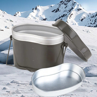 Ensemble de cuisine de camping portable tactique en aluminium pliable imperméable de 1,2 L pour toutes les saisons, boîte à lunch, boîte en étain, ustensiles de cuisine pour la randonnée