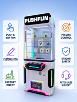 Machine à prix amusante à pousser, jeu à monnayeur avec LED pour parc d'attractions