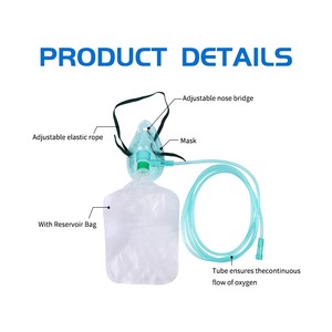 <span class=keywords><strong>Masque</strong></span> à <span class=keywords><strong>oxygène</strong></span> médical jetable non-réutilisable avec poche de réservoir, <span class=keywords><strong>haute</strong></span> <span class=keywords><strong>concentration</strong></span>, en PVC souple, pour adultes et enfants, certifié CE ISO - Product Image 4