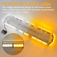 Barre lumineuse de signalisation LED ambre 47 pouces 120 cm 88 LED 8000 lumens 12V/24V pour voiture, camion, remorque, utilisation en cas d'urgence