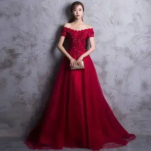 Vestido de casamento feminino, vestido de baile para casamento, pescoço em barco, moda 2020