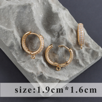 M806 Lot de 10 crochets de boucles d'oreilles en métal et zircon pour la fabrication de bijoux pour femmes, vente en gros