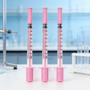 Jeringa de <span class=keywords><strong>Insulina</strong></span> Desechable y Estéril con Aguja Ultrafina Rosa de 1 ml, 30 g, 31 g, 8 mm - Product Image 1