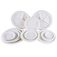 Biodegradable Sugarcane Tableware Party Supplies Cornstarch Dinnerware Set Disposable Plate Bowl Cornstarch Cutlery Set