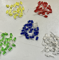 Meilleur prix, LED 5 mm rouge, vert, bleu, super lumineuses, à montage traversant, 5 V, diodes LED pour signalisation routière