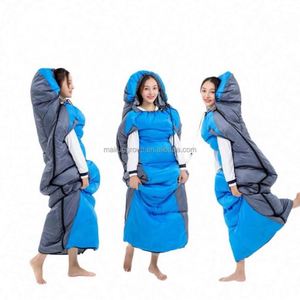 Sac de couchage enveloppant léger et portable pour adulte, intérieur/extérieur, camping, avec fonction de compression, polyester, toutes saisons, froid - Product Image 5