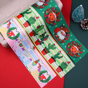 Pita Grosgrain Cetak Dekorasi Natal Siap Pakai, Satin 100% Poliester Lebar 75mm - Product Image 4