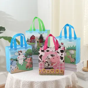 Картонная коробка для животных, подарочные пакеты для детей, сумки для угощения на ферме, тематические Животные на день рождения