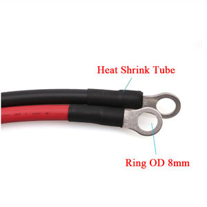 Высококачественный кабель Hooha Harness красно-черный 6AWG, луженая медь, RoHS, для заземления, с термоусадочной трубкой, для аккумуляторных батарей - Product Image 5