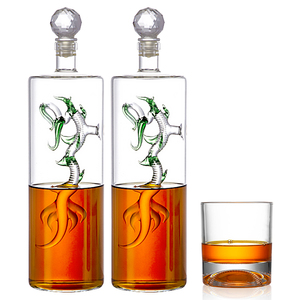 Chai rượu thủy tinh màu đỏ nho rồng hình kỳ lạ - Product Image 2