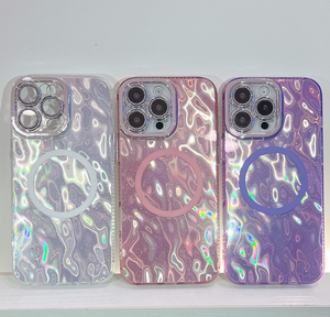 Estuche de carga inalámbrica magnética para <span class=keywords><strong>Iphone</strong></span> 16 Plus 15 Pro Max 14 <span class=keywords><strong>13</strong></span> Feather Ice Plating IMD Contraportada Protector de lente de cámara - Product Image 4