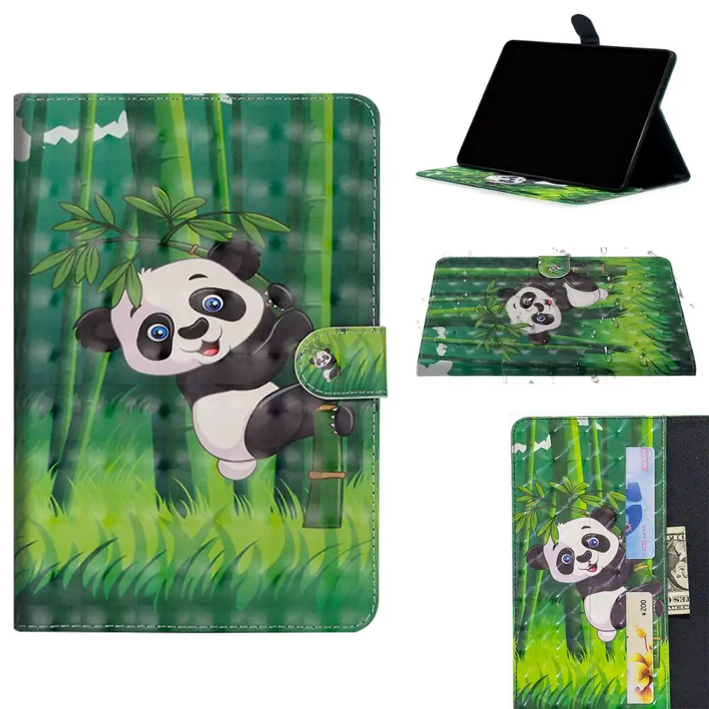 3D Colored Painting PU Leather Flip Lanyard Wallet Case For Samsung Galaxy Tab A 8.0 (2019) T295