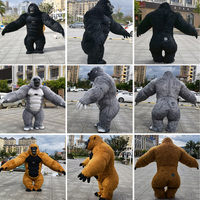 Costume de Mascotte Gonflable Gorille Écologique pour Halloween, Costume de Personnage Animal Géant en Peluche, Vente Chaude