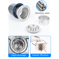 Siphon 304 acier inoxydable évier de cuisine Double bol Siphon tuyau de vidange Flexible Double têtes évier de cuisine passoire à déchets