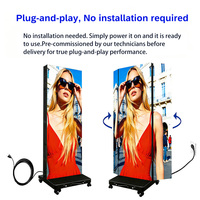 Afficheur LED portable pliable en trois parties pour publicité en magasin, affichage LED HD 4K P2.5 P2 P1.86 P1.53 pour intérieur