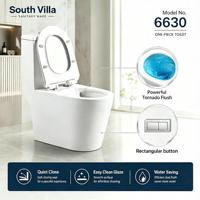 WC moderne 4,5 L monobloc en céramique avec chasse d'eau silencieuse Tornado et conception antigel pour salle de bain