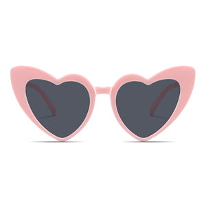 نظارات الزفاف UV400 المخصصة الرخيصة بسعر الجملة ، نظارات شمسية للحفلات ، نظارات شمسية ملونة على شكل قلب وردي للحلوى - Product Image 2
