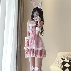 Vestido rojo de terciopelo Sexy de estilo coreano para mujer Otoño Invierno Navidad TV película disfraces Pure Desire Vestido corto caliente Dropshipping - Product Image 3