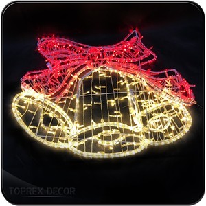 Venta Directa de Fábrica, Poste de <span class=keywords><strong>Campana</strong></span> Navideña Impermeable IP65, Nuevo Diseño, Decoración Festiva, Motivo de Cuerda, Luz LED 2D, PVC IP65 - Product Image 2