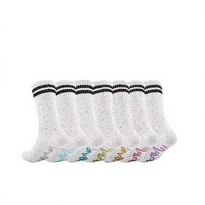 Factory Direct Selling Women's Autumn Cotton Long Tube with Long Rubber Band Letter Non-slip <strong>Bridesmaid</strong> Yoga <strong>Socks</strong> - Product Image 1