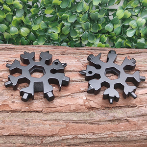 Outils multifonctions 18 en 1 Porte-clés flocon de neige <span class=keywords><strong>Outil</strong></span> multi-poches pour vélo Réparation d'urgence du vélo Tournevis - Product Image 2
