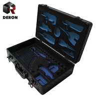 Mallette à outils à usage spécial avec cadre en aluminium argenté et finition grain de bois aux couleurs boueuses pour valise rigide pour outils