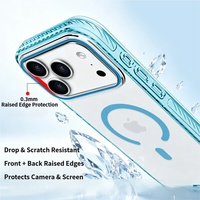 Coque magnétique Ice Crystal pour iPhone 17 16 Pro Max, bord translucide, dos transparent avec protection d'angle anti-choc discrète