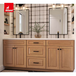 Meuble-lavabo <span class=keywords><strong>de</strong></span> salle <span class=keywords><strong>de</strong></span> bain classique en bois massif d'érable, teinté et peint, avec double vasque sous plan - Product Image 3