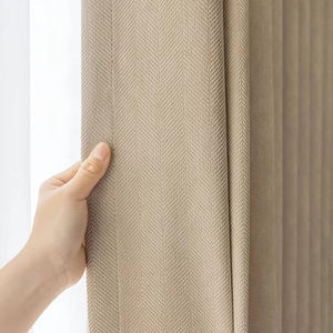 Proveedor de fábrica Color crema Jacquard Chenille Herringbone cortinas modernas gruesas cortinas opacas completas para sala de estar dormitorio - Product Image 2