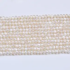 Natural 3-3.5mm Potato Shape Pearl Strings For Jewelry Making